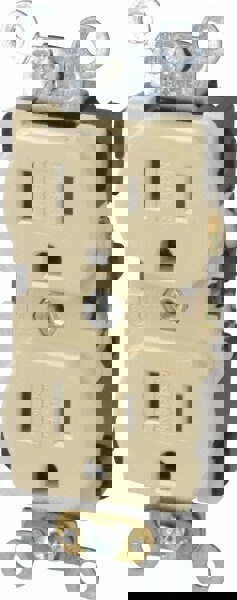 Straight Blade Duplex Receptacle: NEMA 5-15R, 15 Amps, Self-Grounding